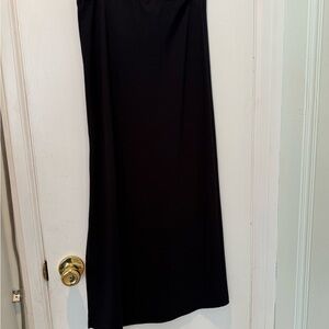 American Eagle Fitted Rib Knit Black Maxi Skirt with Side Slit